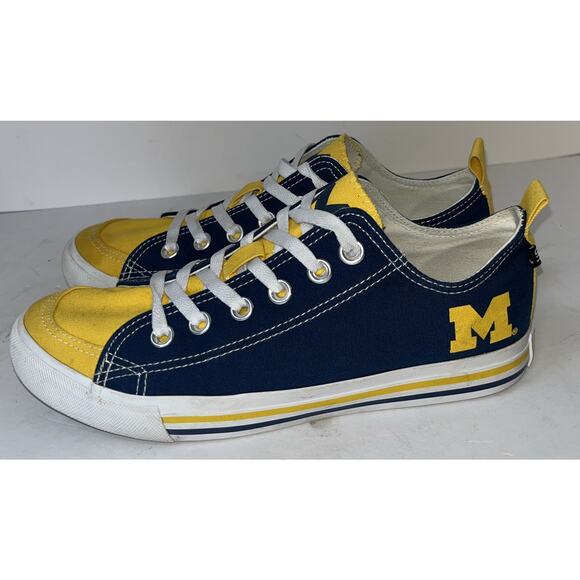 Michigan Skicks Woman’s Navy Yellow Sneaker Size‎ 8 - Picture 2 of 8